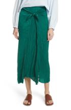 Women's Vince Pleated Tie Front Midi Skirt - Blue/green