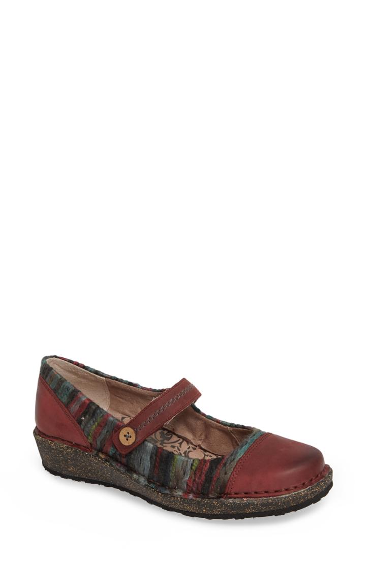 Women's Aetrex Janine Mary Jane Flat .5-8us / 38eu - Red