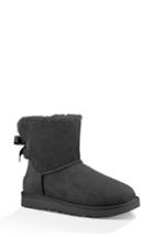 Women's Ugg Mini Bailey Bow Ii Genuine Shearling Bootie M - Black