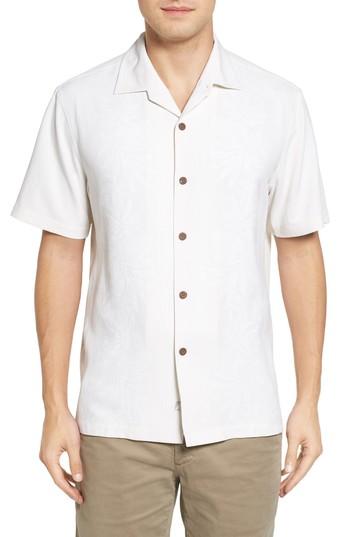 Men's Tommy Bahama Pacific Standard Fit Floral Silk Camp Shirt - White