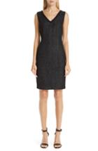 Women's St. John Collection Shimmer Inlay Brocade Knit Dress - Black