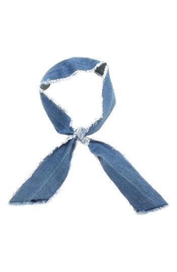 Women's Donni Charm Gigi Frayed Skinny Scarf, Size - Blue