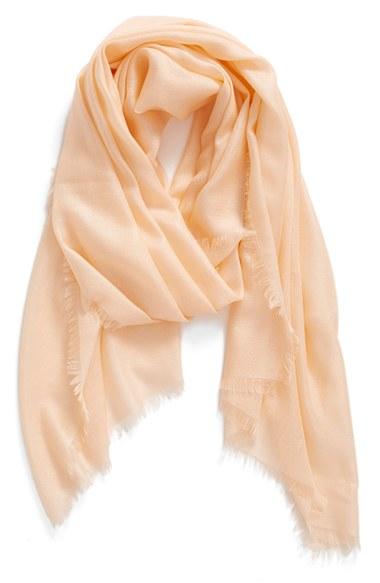 Women's Nordstrom Cashmere & Silk Wrap, Size - Coral