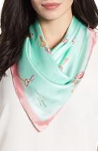 Women's Kate Spade New York Tossed Keys Silk Scarf, Size - Green