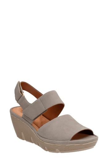 Women's Clarks Clarene Allure Wedge Platform Sandal M - Green