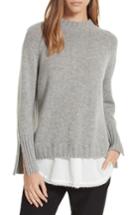 Women's Brochu Walker Strand Layered Wool Cashmere Sweater - Grey