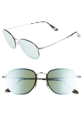 Men's Ray-ban Rimless 58mm Sunglasses - Silver/ Dark Green Mirror