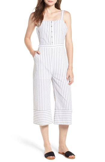 Women's Lost + Wander Nieve Tie Back Stripe Jumpsuit - White
