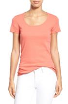 Petite Women's Caslon Short Sleeve Scoop Neck Tee, Size P - Green