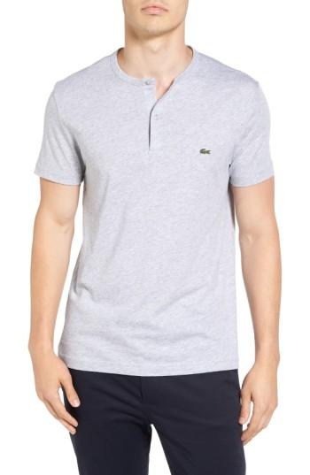 Men's Lacoste Henley T-shirt (xl) - Grey
