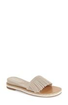 Women's Pelle Moda 'jade' Fringe Slide Sandal M - Beige