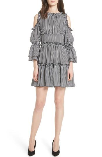Women's Maje Radise Cold Shoulder Ruffled Minidress - Grey