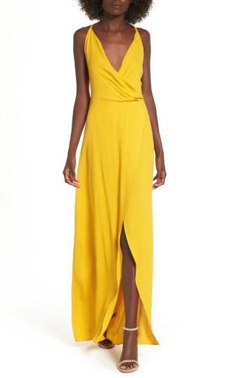 Women's Arrive Kinsely Faux-wrap Maxi Dress - Yellow