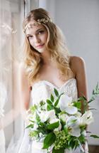 Brides & Hairpins Paula Grecian Leaf Halo & Sash