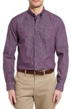 Men's Cutter & Buck Quintin Classic Fit Gingham Sport Shirt - Purple