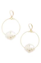 Women's Mad Jewels Contessa Imitation Pearl Hoop Earrings