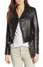 Women's Schott Nyc Perfecto Crop Leather Jacket - Black
