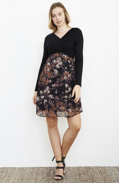 Women's Maternal America Crossover Maternity Dress - Purple