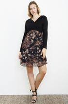 Women's Maternal America Crossover Maternity Dress - Purple