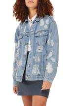 Women's Topshop Ripped Denim Jacket Us (fits Like 6-8) - Blue