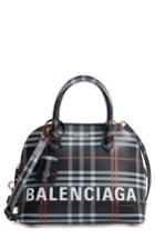Balenciaga Small Ville Logo Leather Dome Satchel -