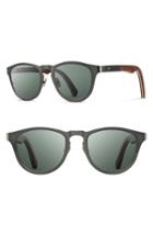 Men's Shwood 'francis' 49mm Polarized Titanium & Wood Sunglasses - Gunmetal/ Walnut