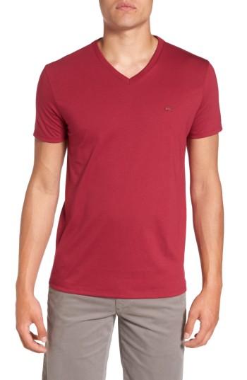 Men's Lacoste Pima Cotton T-shirt (m) - Burgundy
