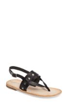 Women's Frye Avery Stud Flat Sandal .5 M - Black