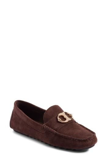 Women's Tory Burch Gemini Driving Loafer .5 M - Brown