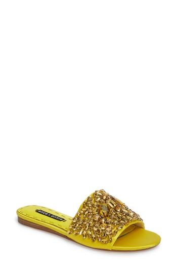 Women's Alice + Olivia Abbey Crystal Embellished Slide Sandal .5 M - Blue