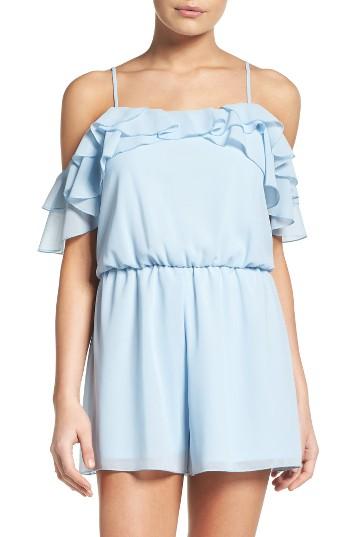 Women's Nsr Ruffle Romper - Blue