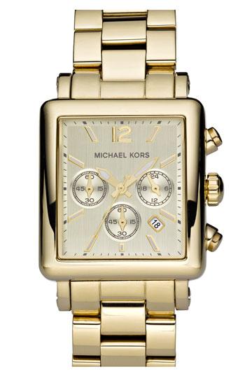 Michael Kors Rectangular Chronograph Bracelet Watch
