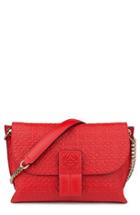 Loewe 'avenue' Embossed Calfskin Leather Crossbody Bag - Red