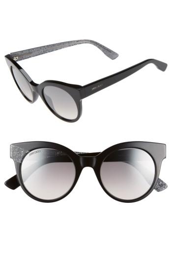 Women's Jimmy Choo 'mirta' 49mm Glitter Detail Cat Eye Sunglasses -