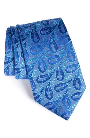 Men's Nordstrom Men's Shop Modern Paisley Silk Tie, Size X-long - Blue