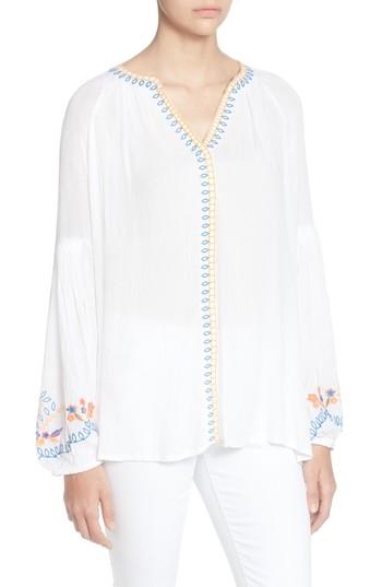 Women's Catherine Catherine Malandrino Cabana Embroidery Blouse - White