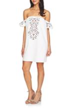 Women's Cece Off The Shoulder Embroidered Dress - White