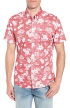 Men's 1901 Trim Fit Island Print Sport Shirt, Size - Red