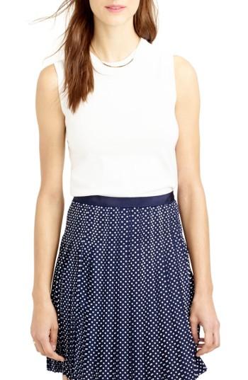 Women's J.crew Jackie Cotton Blend Shell - White