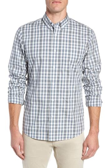 Men's Nordstrom Men's Shop Traditional Fit Plaid Sport Shirt - Blue