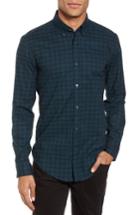 Men's Boss Rod Trim Fit Check Oxford Sport Shirt, Size - Green