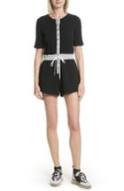 Women's Alexander Wang Stripe Inset Romper - Black