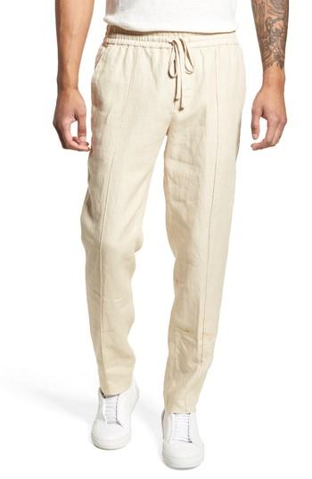 Men's Vince Pintuck Slim Fit Hemp Track Pants - Beige
