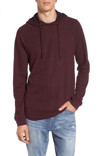 Men's The Rail Thermal Knit Raglan Hoodie, Size - Burgundy