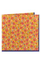 Men's Ted Baker London Floral Cotton & Silk Pocket Square, Size - Yellow