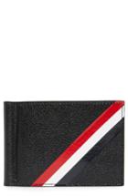 Men's Thom Browne Diagonal Stripe Leather Card Holder -