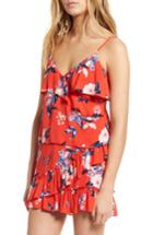 Women's Cupcakes And Cashmere Berkely Floral Ruffle Tank - Red