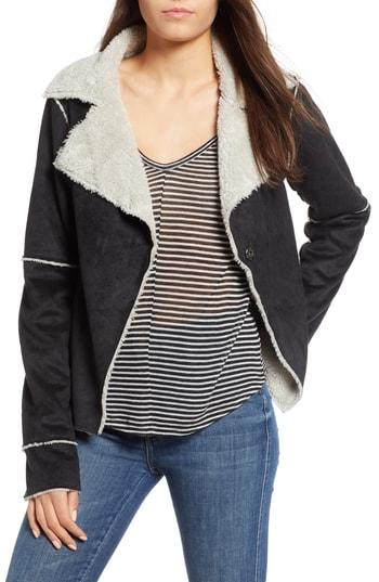 Women's Dylan Faux Shearling Jacket - Black