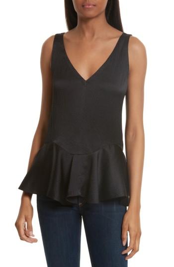 Women's Rebecca Taylor Silk Peplum Top - Black