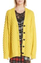 Women's Marc Jacobs Oversize Cable Knit Merino Wool Cardigan - Yellow